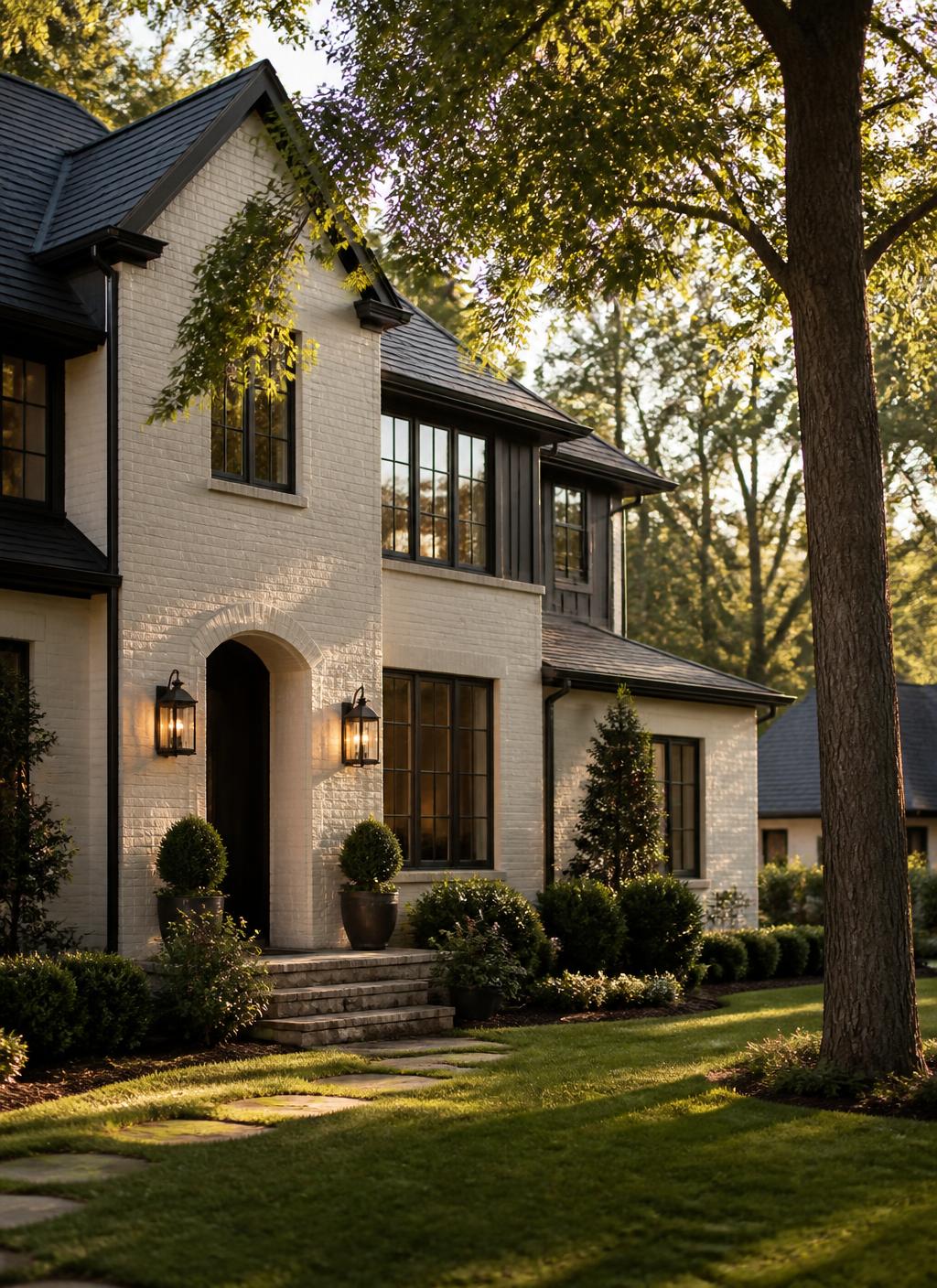 Sunlit brick residence with mature trees in a North Metro Atlanta neighborhood